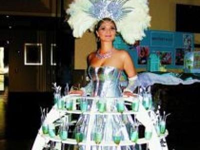 Walking Pantomime Champagne Lady